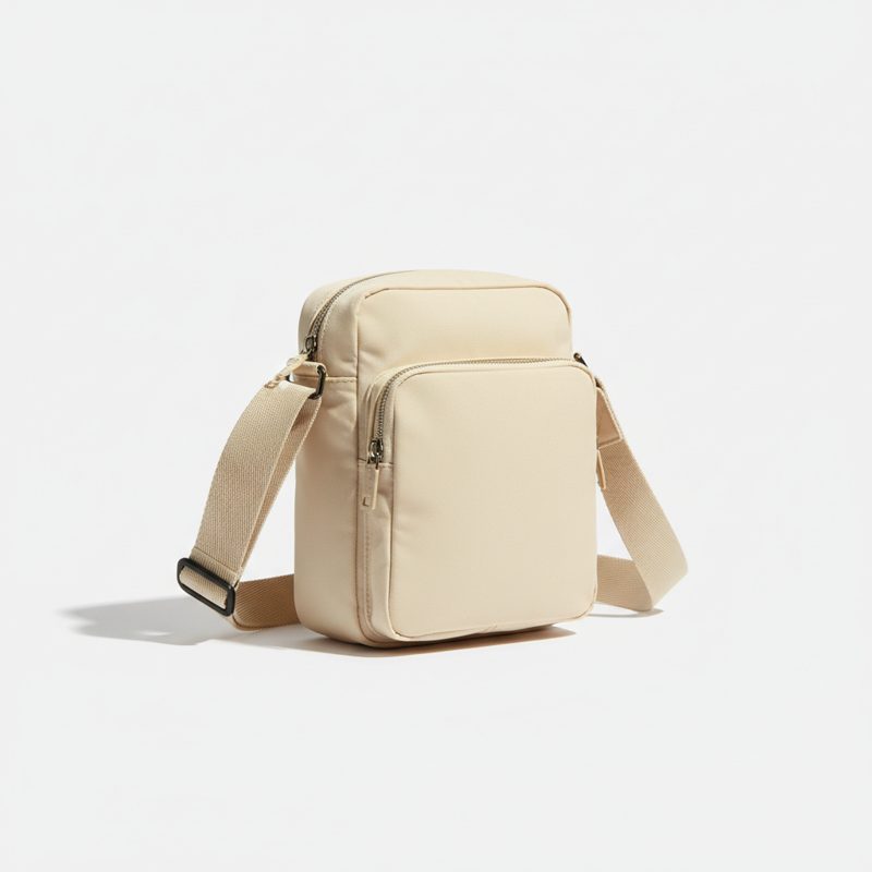 Beige Minimalist Utility Crossbody Bag