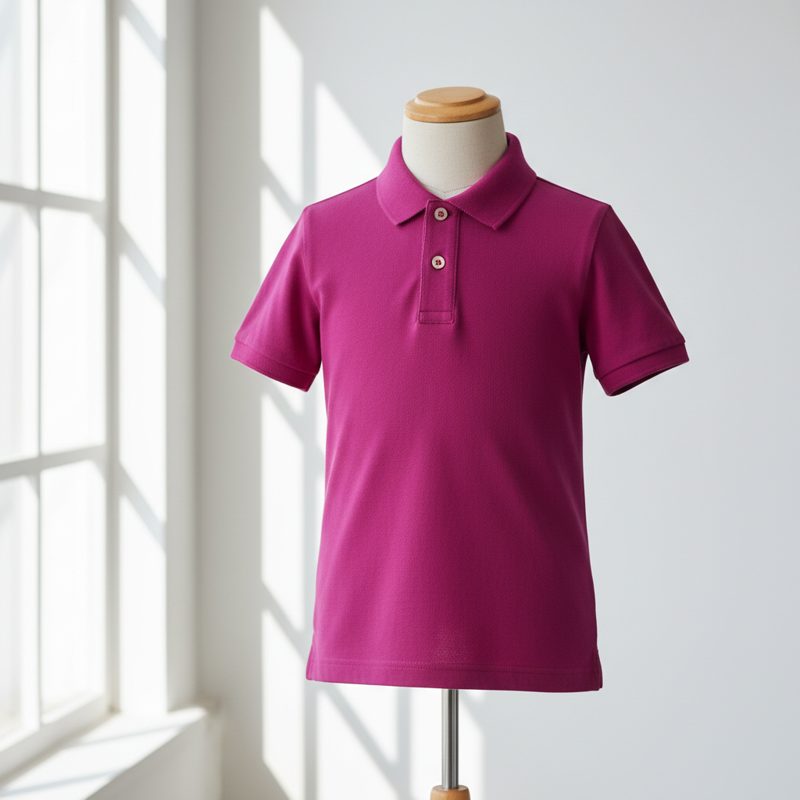 Plum Short Sleeve Polo T-shirt
